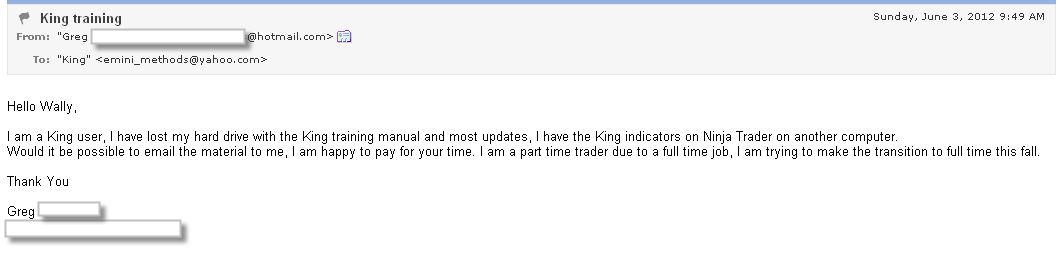 Successful emini trading with KING.